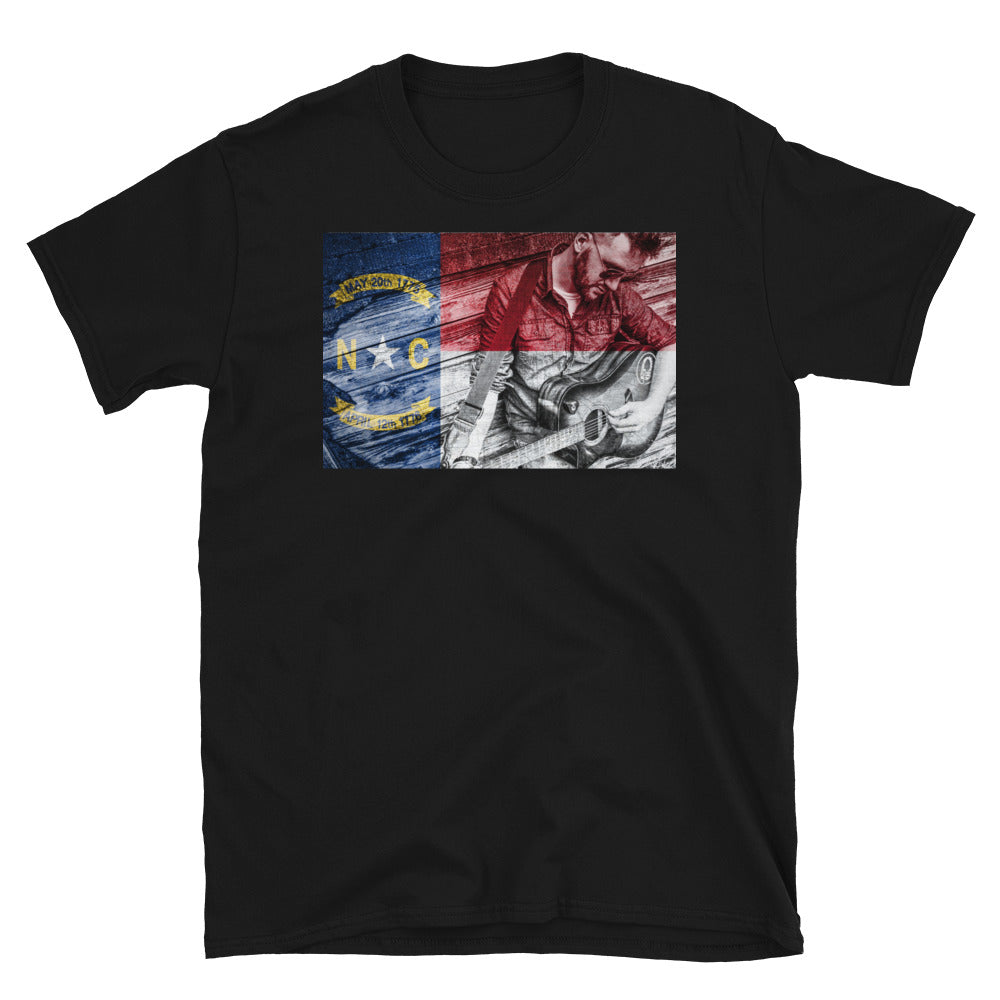 Rustic NC Flag Guitar T-Shirt